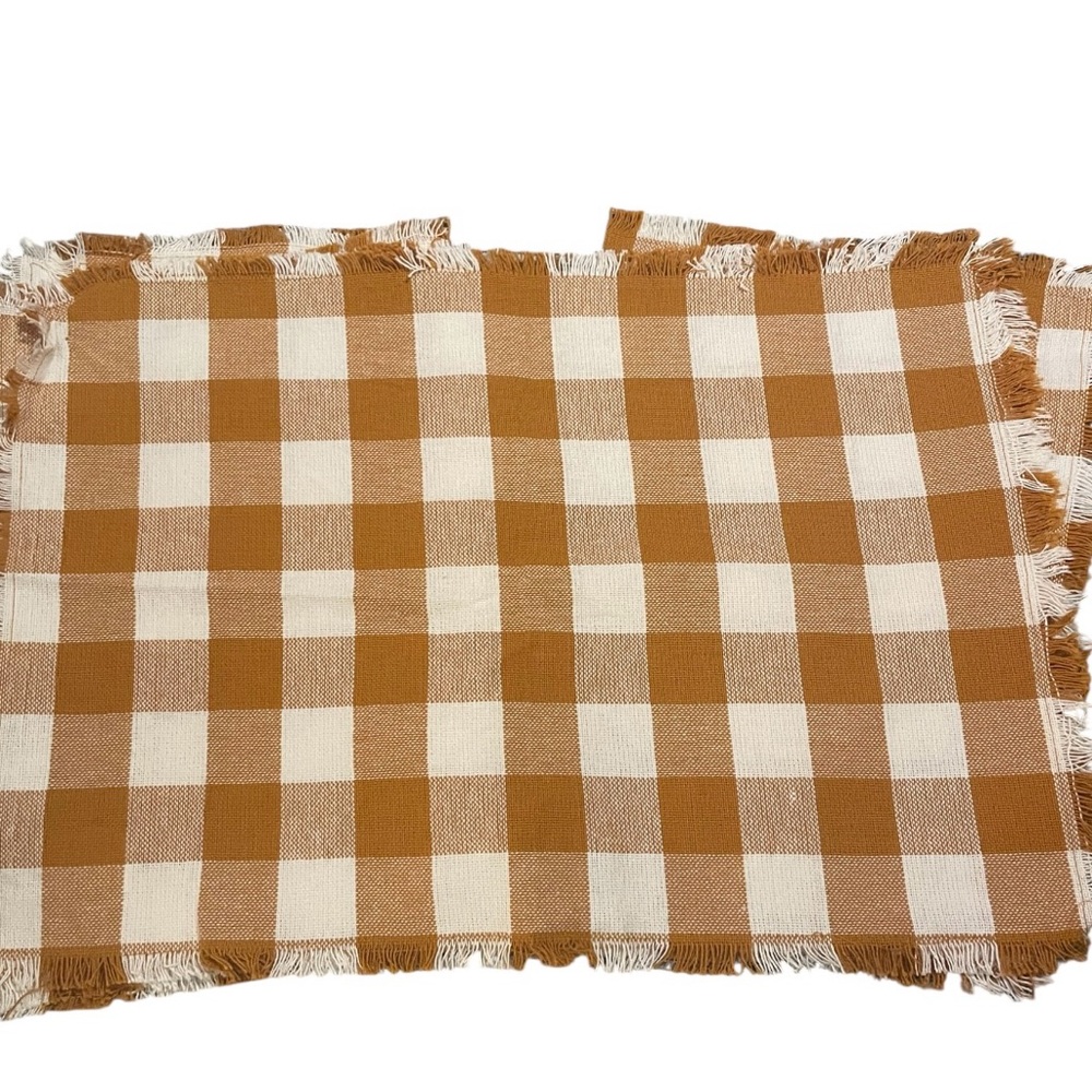 Burnt orange and White Checkered Cotton‎ Placemat